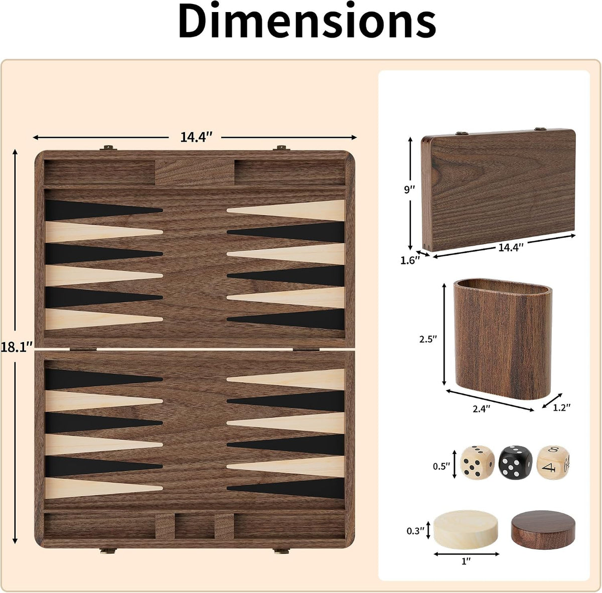 Black Walnut Backgammon Set