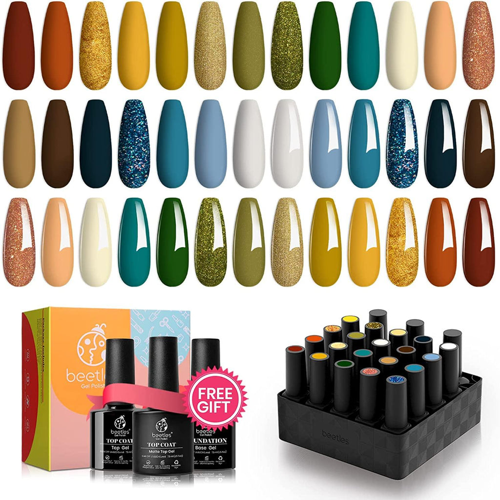 Beetles Gel Nail Polish Kit — 20 Mini Colours with Base & Top Coat