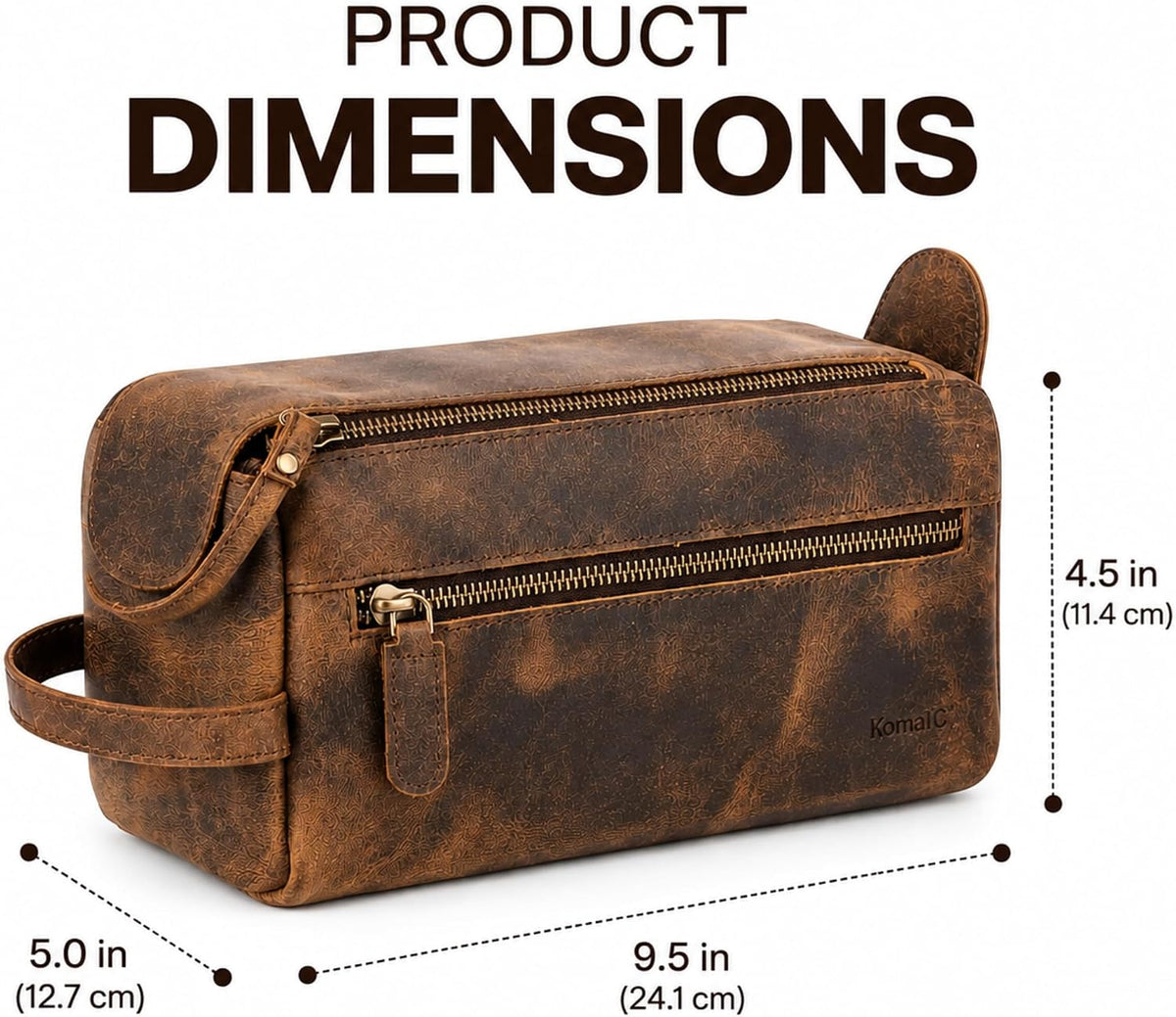 Ridgeway™ Buffalo Leather Toiletry Bag — Distressed Tan