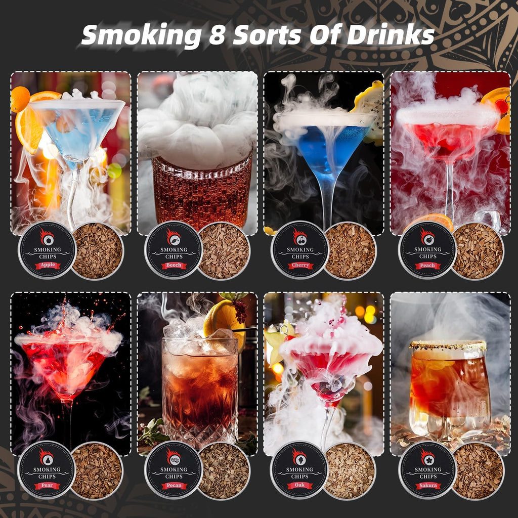 Emberton™ Signature Whisky Smoker Set — 8 Wood Flavours & Smoke Top