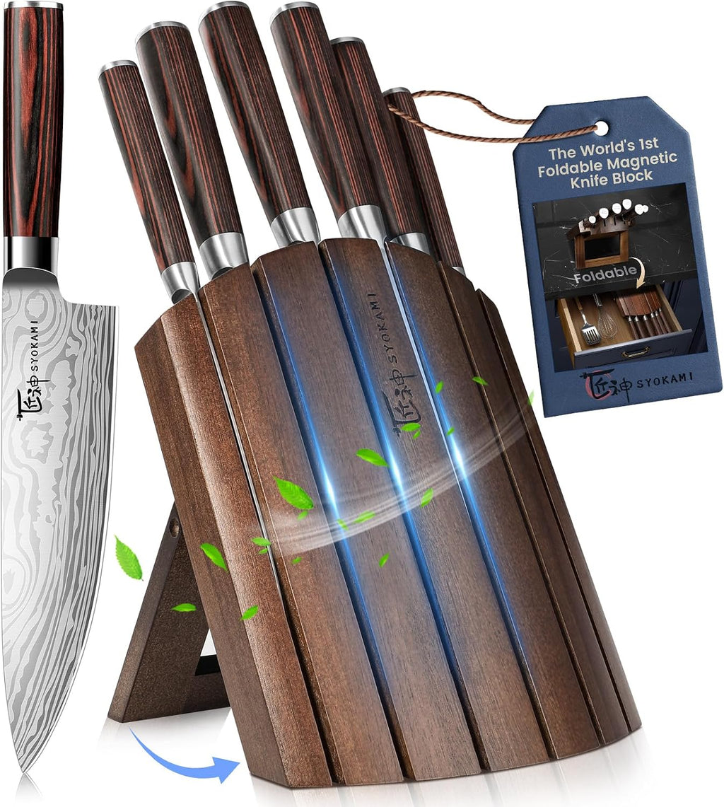SYOKAMI Knife Set 7 Piece Japanese Style Kitchen Knife Set W