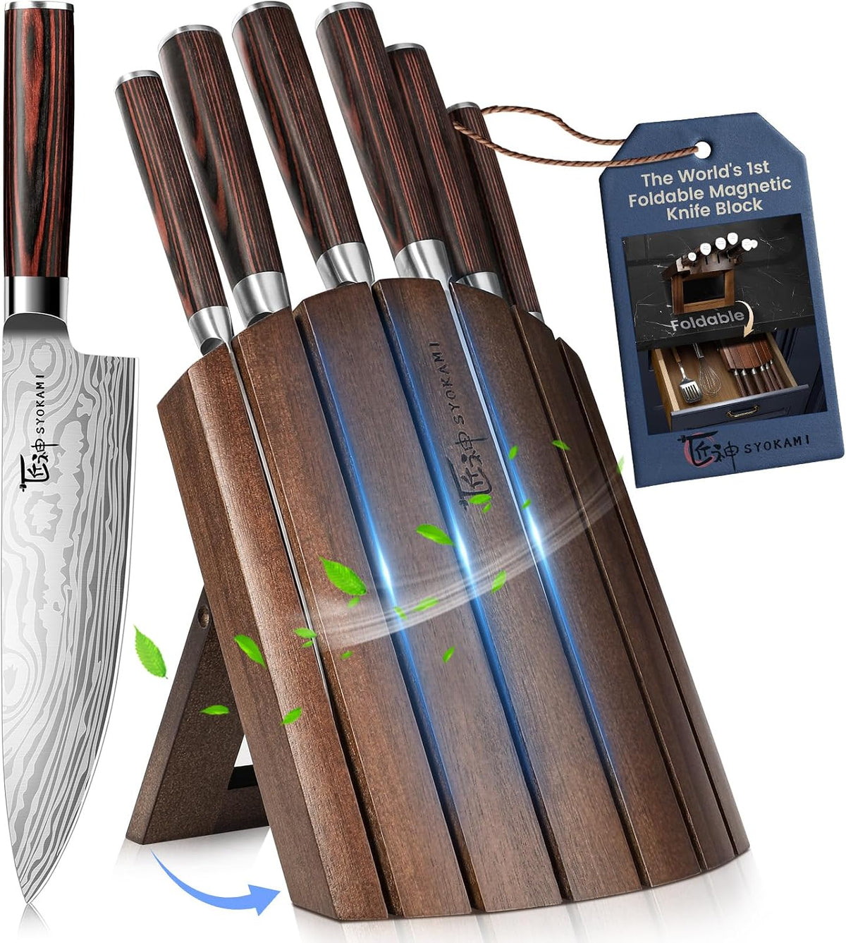 SYOKAMI Knife Set 7 Piece Japanese Style Kitchen Knife Set W