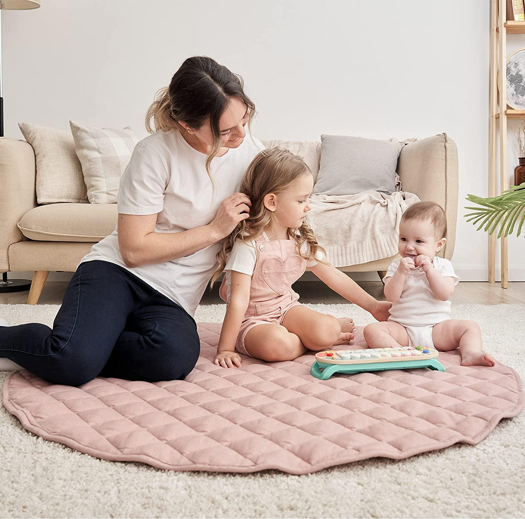 Munich Blue Premium Pure Linen Baby Play Mat