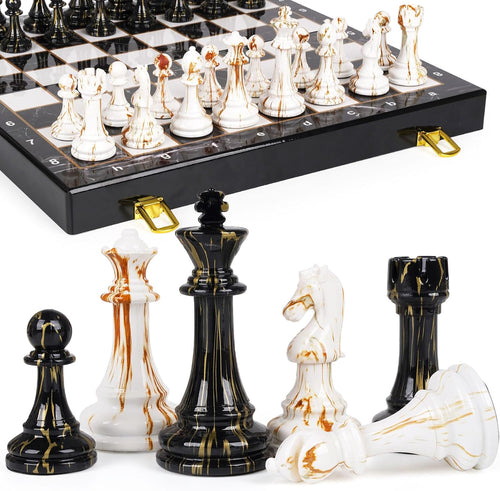 15" Large Chess Set for Adults Kids with Weighted Acrylic Ch