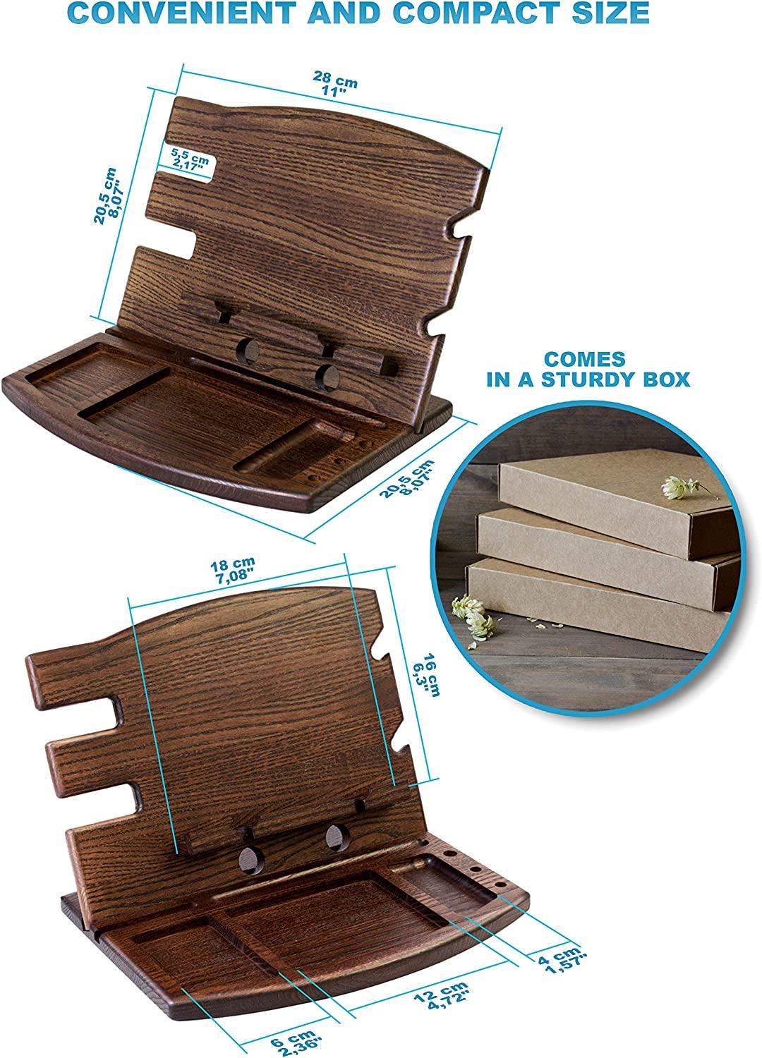 Wood Phone Docking Station Natural Ash Phone Key Holder Wallet Stand