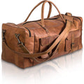 Ashcroft™ Leather Travel Duffle — 30″ Large, Vintage Brown