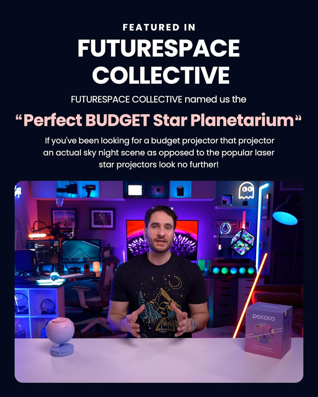 POCOCO Galaxy Star Projector with Replaceable Optical Discs