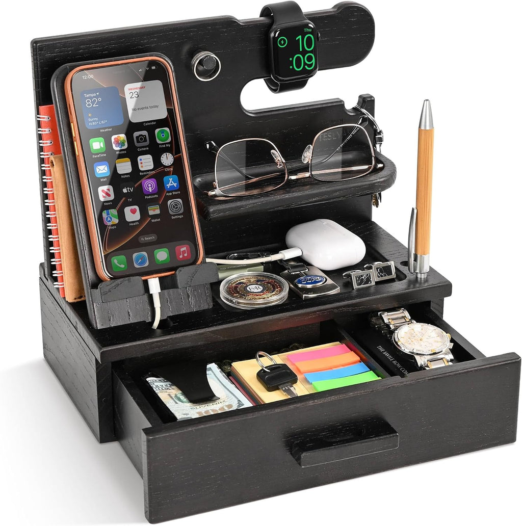 Norwood™ Wooden Docking Station — Phone, Watch & Key Stand