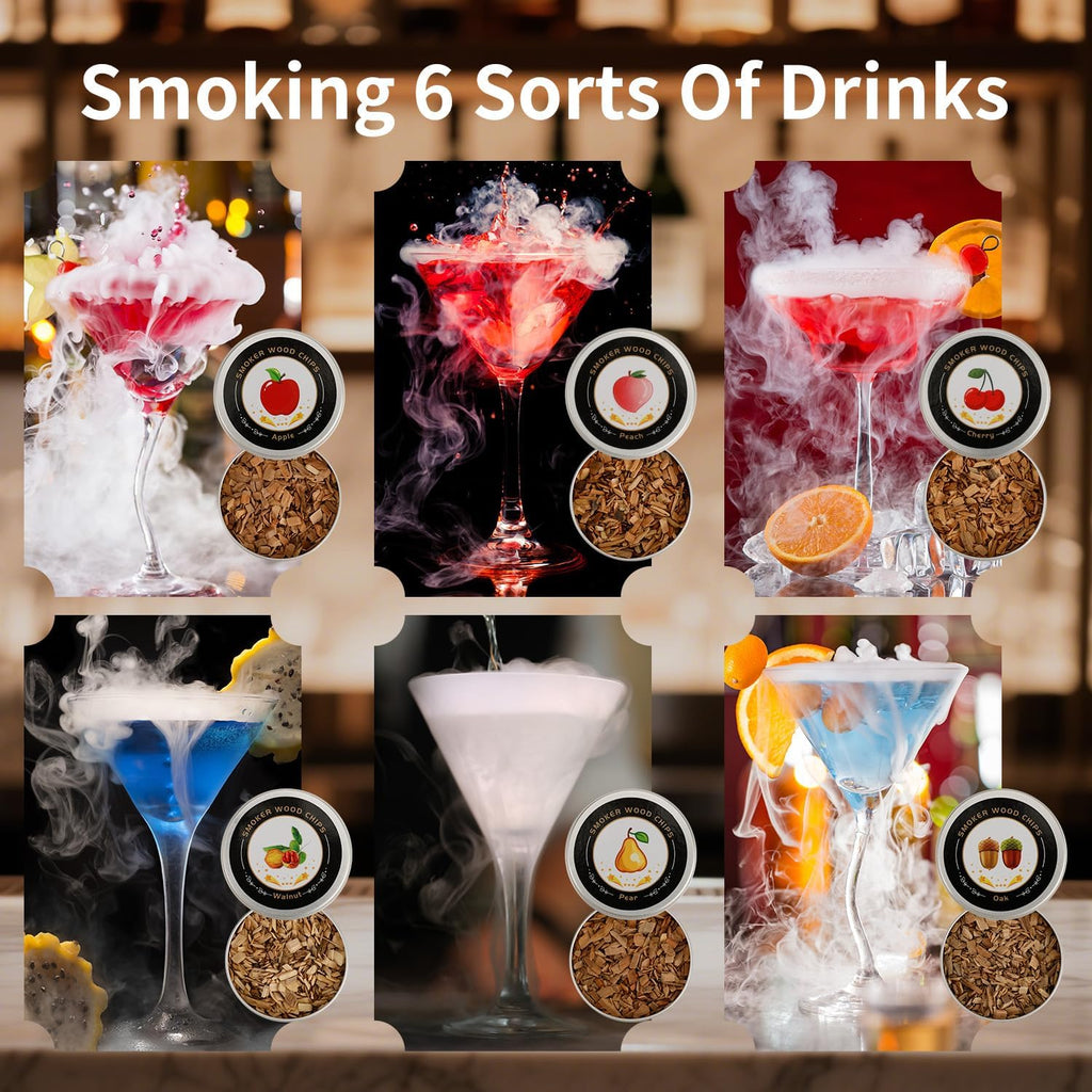 Emberton™ Cocktail & Whisky Smoker Kit — Torch & 6 Wood Chip Flavours