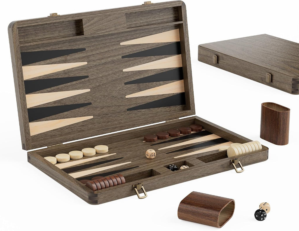 Black Walnut Backgammon Set
