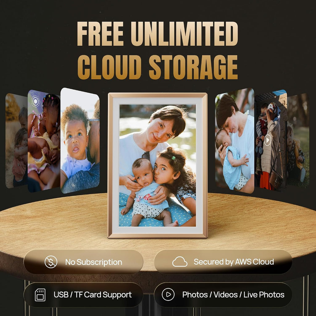 ARZOPA WiFi Digital Picture Frame 10.1" HD IPS Touch Screen 