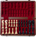 A&A Premium Natural Walnut Folding Chess Set