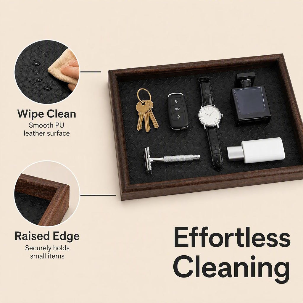 Norwood™ Wooden Valet Tray — Felt-Lined Catch-All