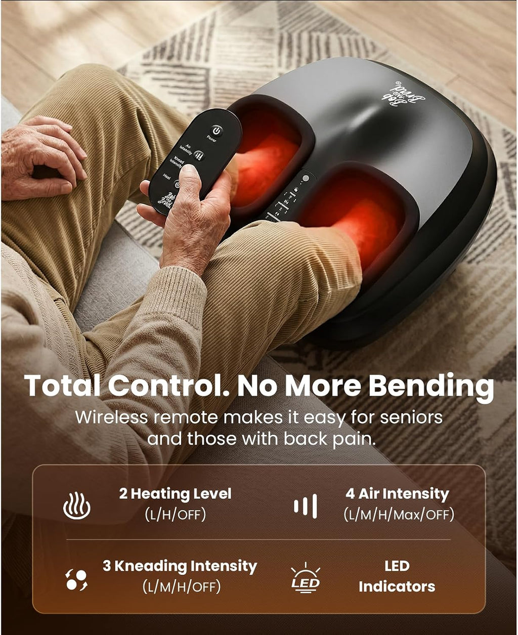 BOB AND BRAD Shiatsu Foot Massager Lite with Heat and Remote