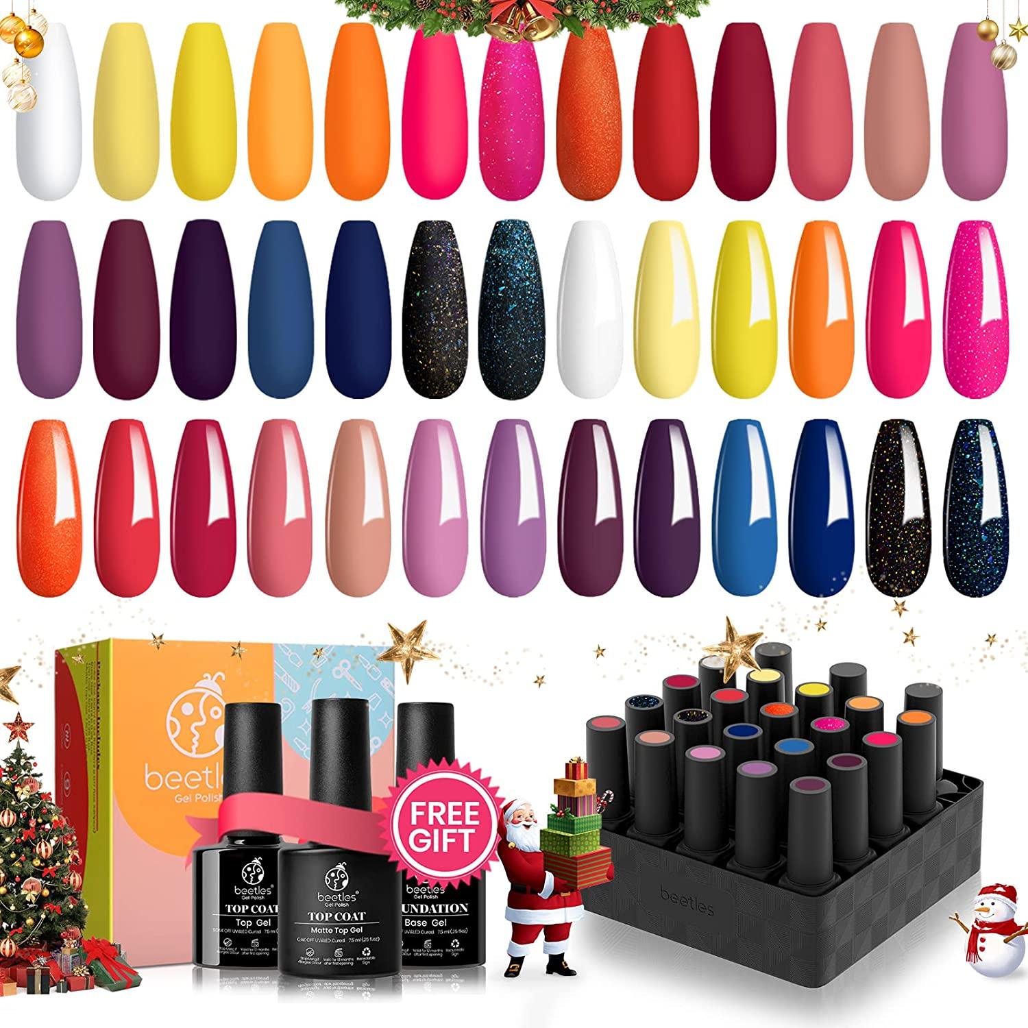 Beetles Gel Nail Polish Kit — 20 Mini Colours with Base & Top Coat