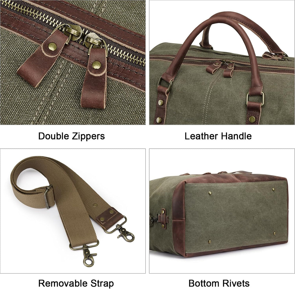 S-ZONE Duffle Bag for Travel 60L Canvas Duffel Bag Carry on 