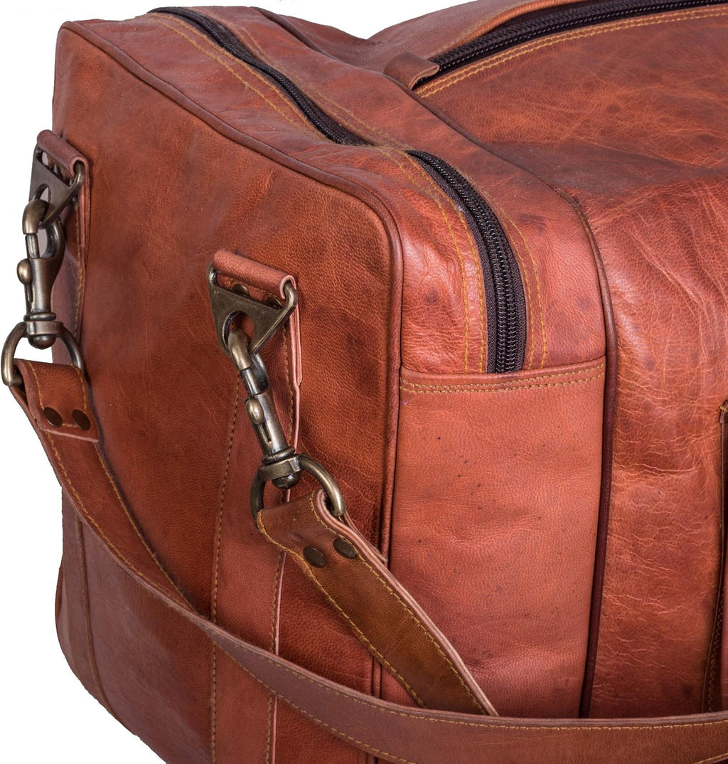 Ashcroft™ Leather Travel Duffle — 30″ Large, Vintage Brown