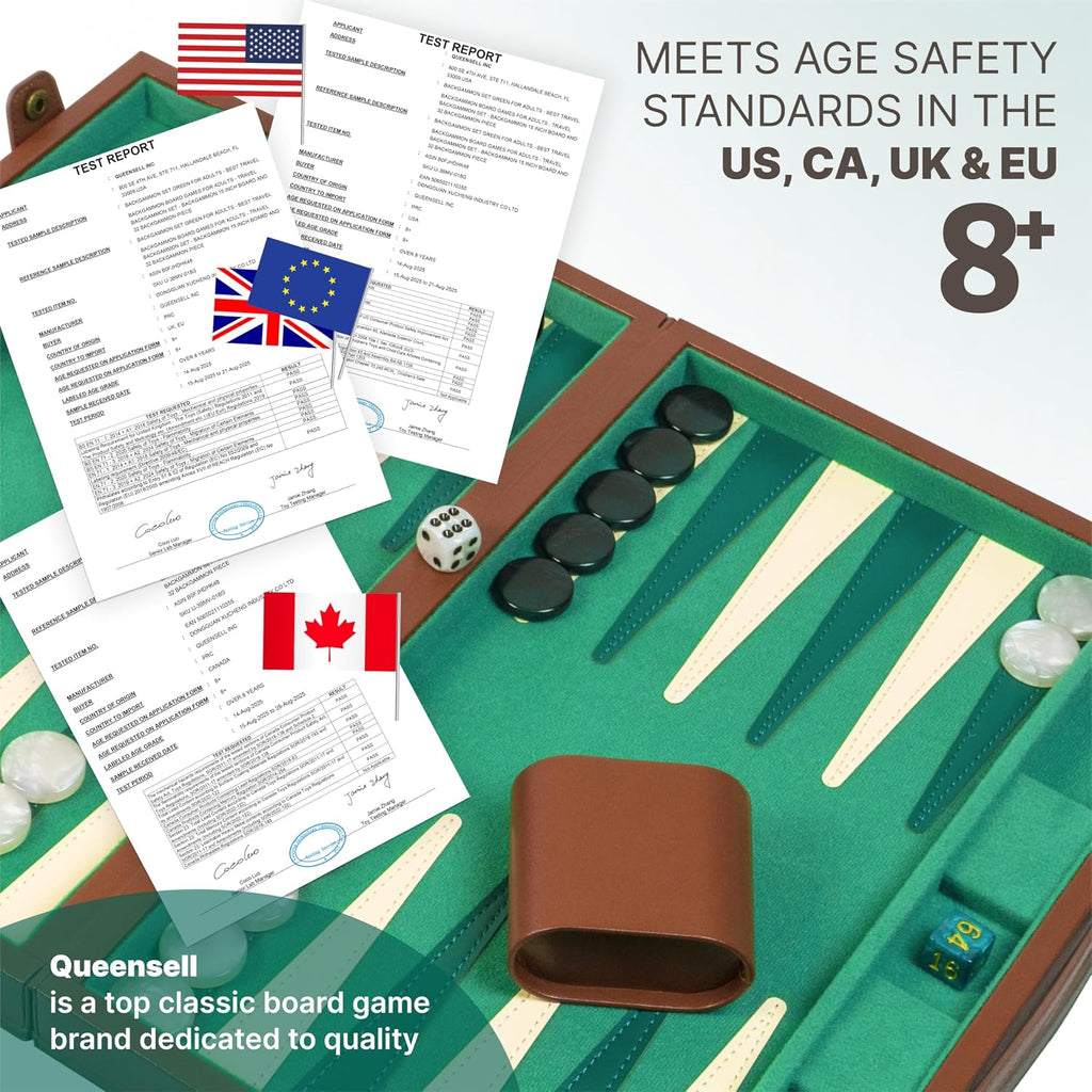 Premium 15 Inch Backgammon Set for Adults