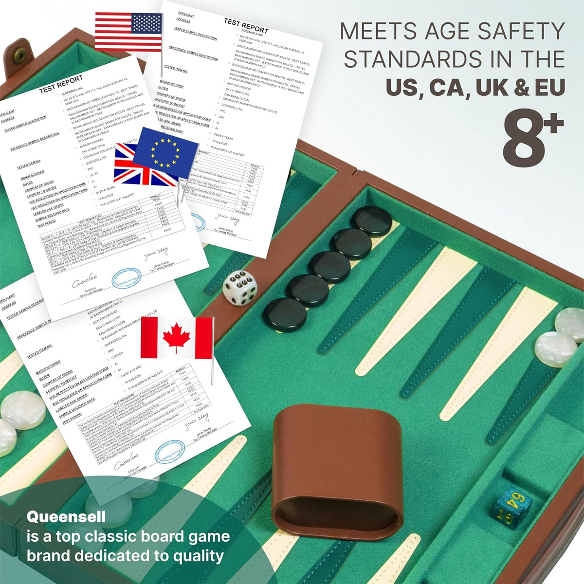 Premium 15 Inch Backgammon Set for Adults