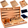 Pointworks 17 Inch Chess Checkers Backgammon Set for adults