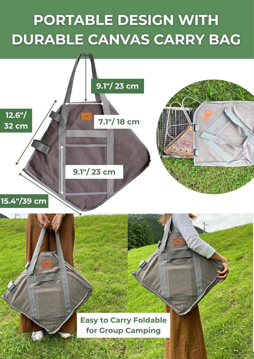 CAMPINGMOON Portable Camping Fire Pit BBQ Grill Outdoor Fire