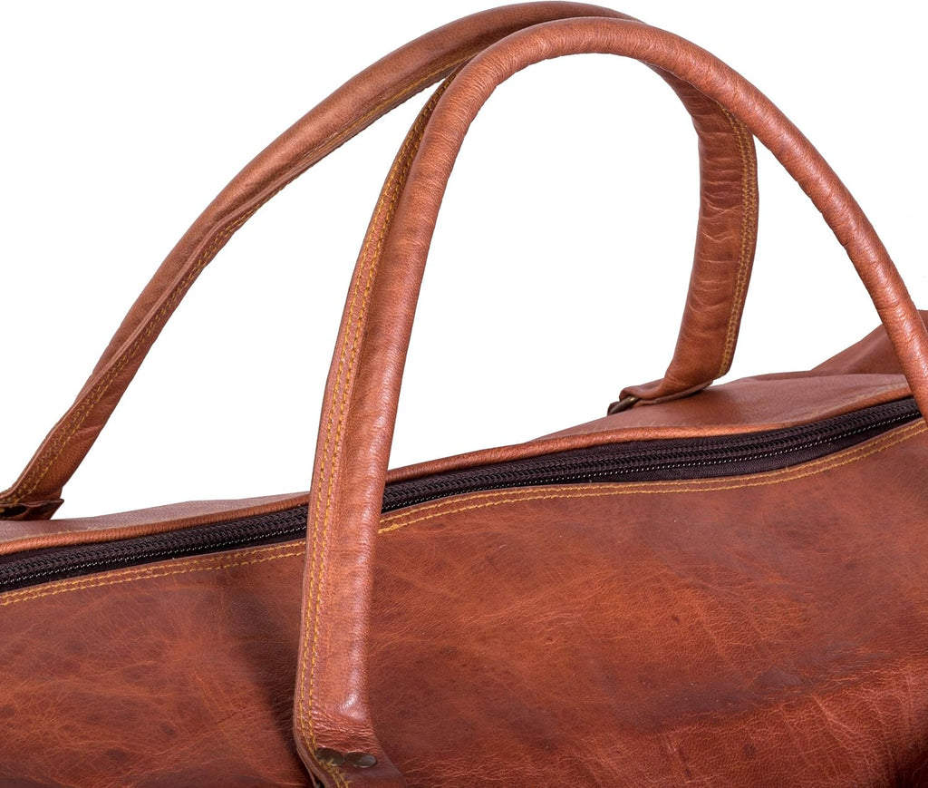 Ashcroft™ Leather Travel Duffle — 30″ Large, Vintage Brown