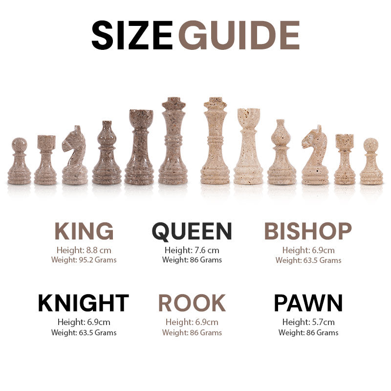 Marble Chess Set 38cm – Oceanic & Travertine