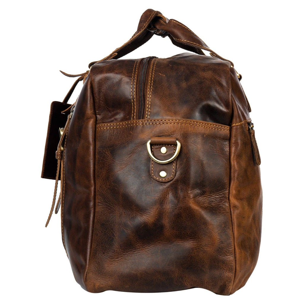 Greenwood Voyager Leather Weekend Bag — Full Grain Oil Pull-Up Cowhide Travel Duffel, Carry-On Size (Sandal) — image 6