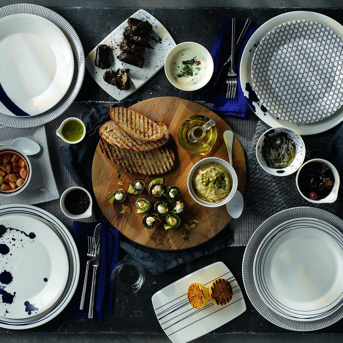 Royal Doulton Pacific Mixed Patterns Cheese Boards Set of 4