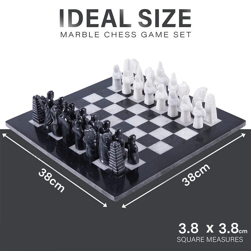 Marble Chess Set 38cm Special Edition Chess Set – Black & White