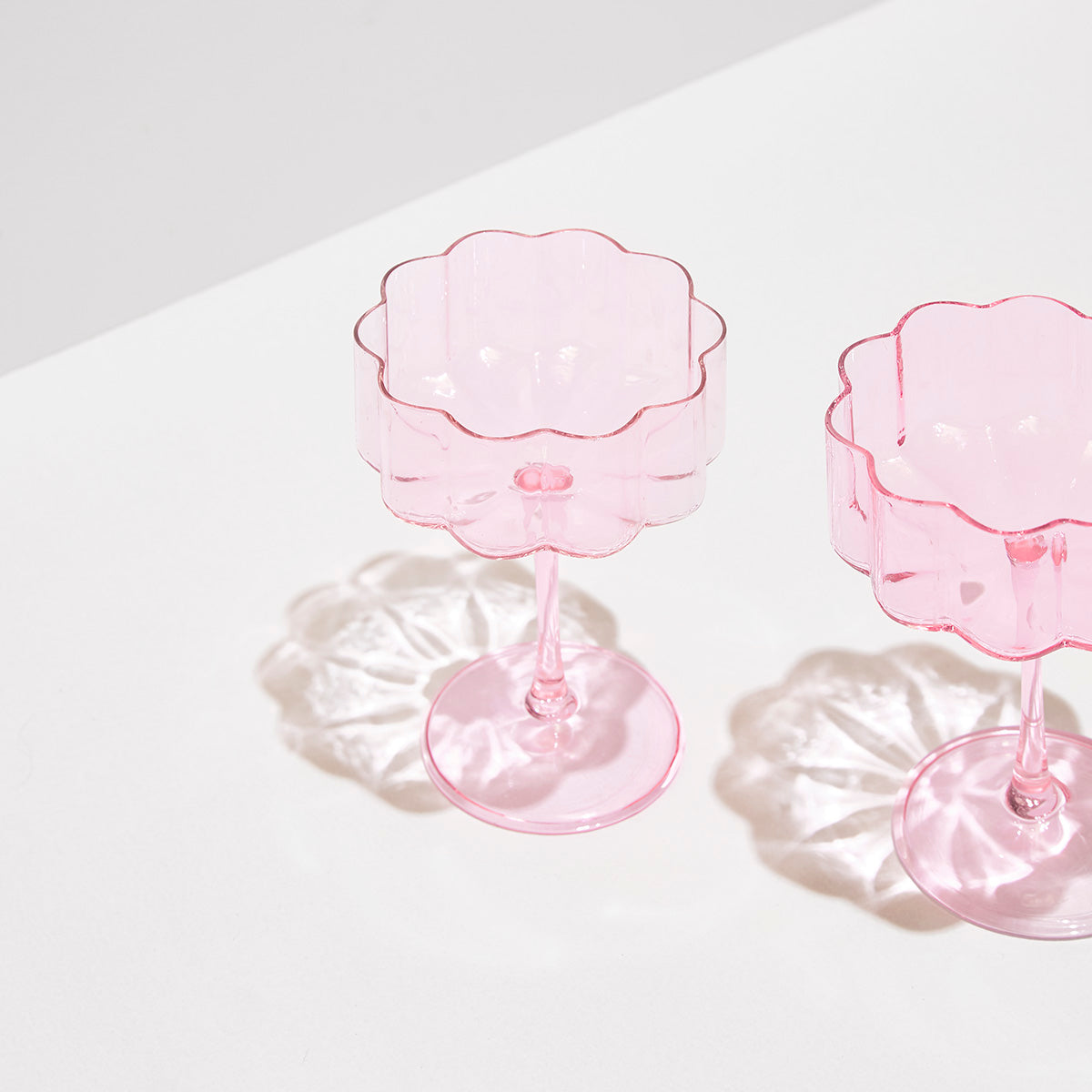 Fazeek Wave Coupe Glasses in Blush Pink — Set of 2 Handmade Borosilicate Sculptural Coupes, 250ml — image 7