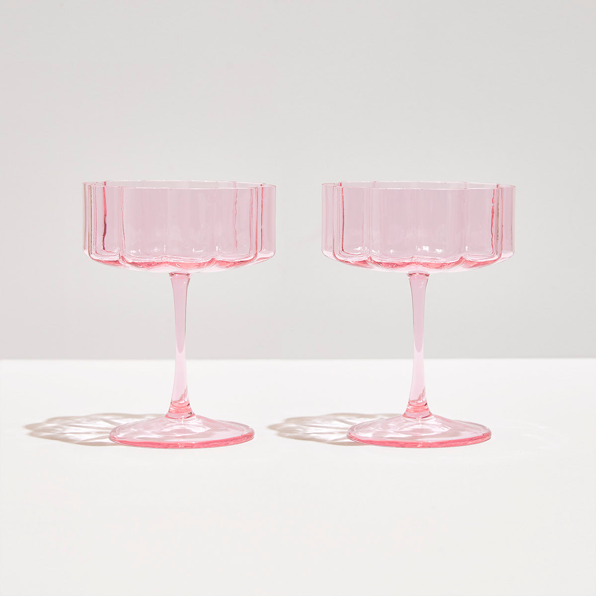 Fazeek Wave Coupe Glasses in Blush Pink — Set of 2 Handmade Borosilicate Sculptural Coupes, 250ml — image 8