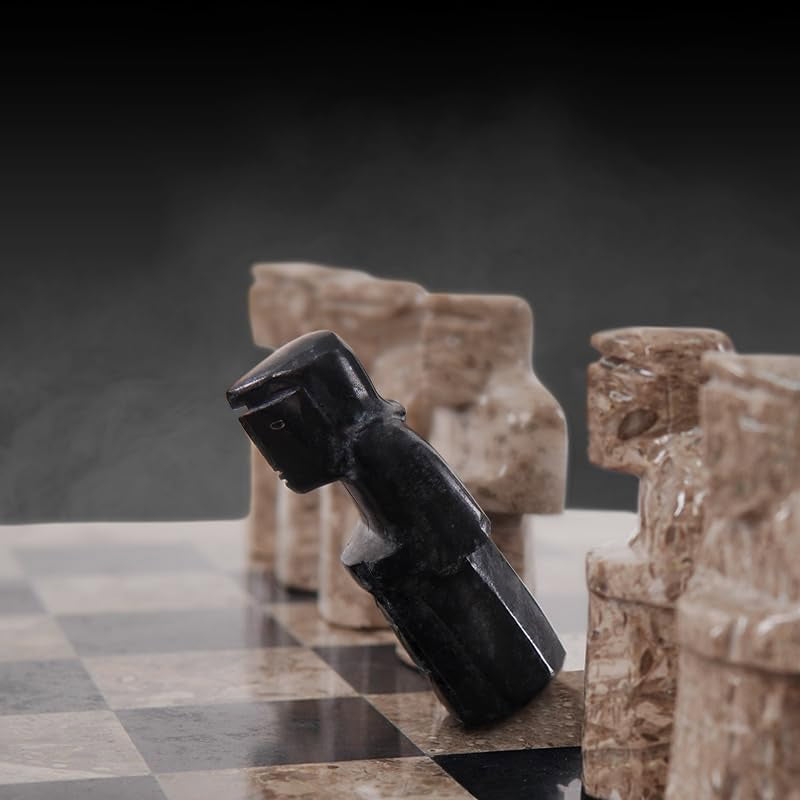 Marble Chess Set 38cm – Black & Oceanic