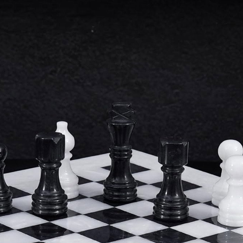 Marble Chess Set 30cm – Black & White