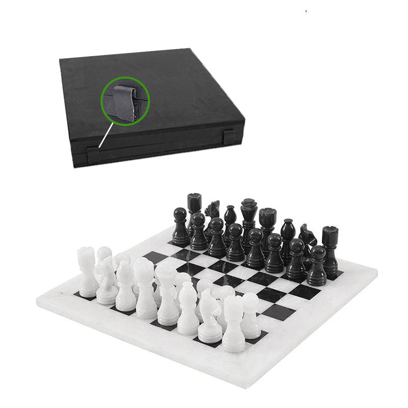 Marble Chess Set 30cm – Black & White
