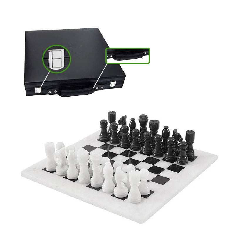 Marble Chess Set 30cm – Black & White