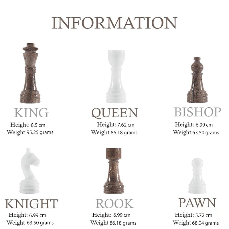 Marble Chess Set 38cm – Oceanic & White