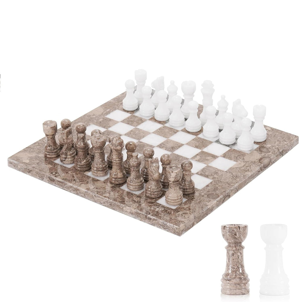 Handmade Marble Tournament Full Chess Game Set + Standard Storage Box