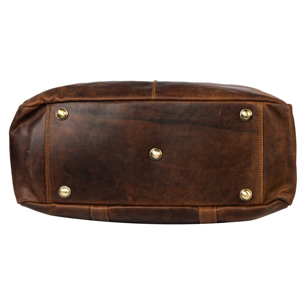 Greenwood Voyager Leather Weekend Bag — Full Grain Oil Pull-Up Cowhide Travel Duffel, Carry-On Size (Sandal) — image 4