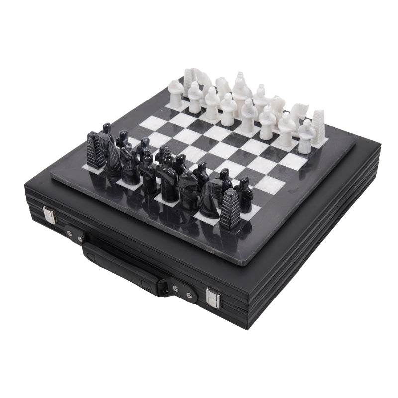 Marble Chess Set 38cm Special Edition Chess Set – Black & White