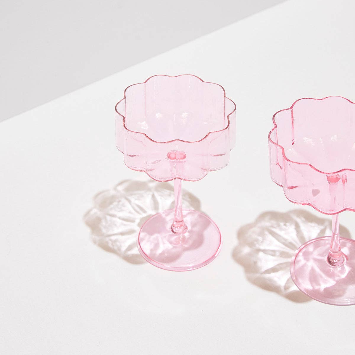 Fazeek Wave Coupe Glasses in Blush Pink — Set of 2 Handmade Borosilicate Sculptural Coupes, 250ml — image 3