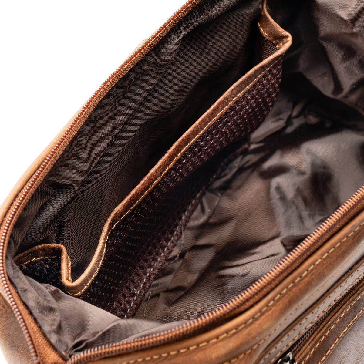 Greenwood Napier Leather Toiletry Bag — Full Grain Leather Dopp Kit with Zip Closure (Sandal) — image 6