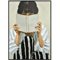 The Reader Canvas Framed Wall Art - Blac