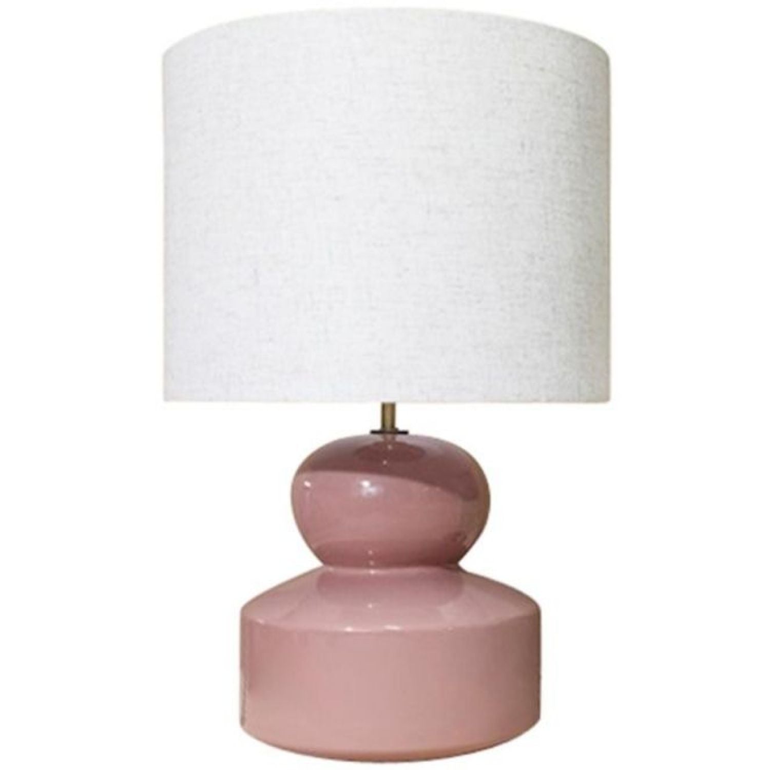 Maslin Ceramic Table Lamp - Dusty Rose Glo