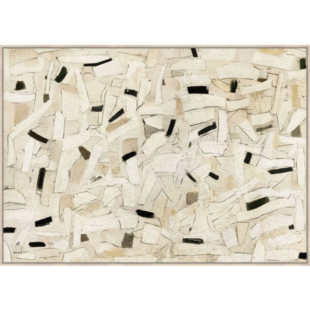 Elena Textured Framed Canvas - Wood Look