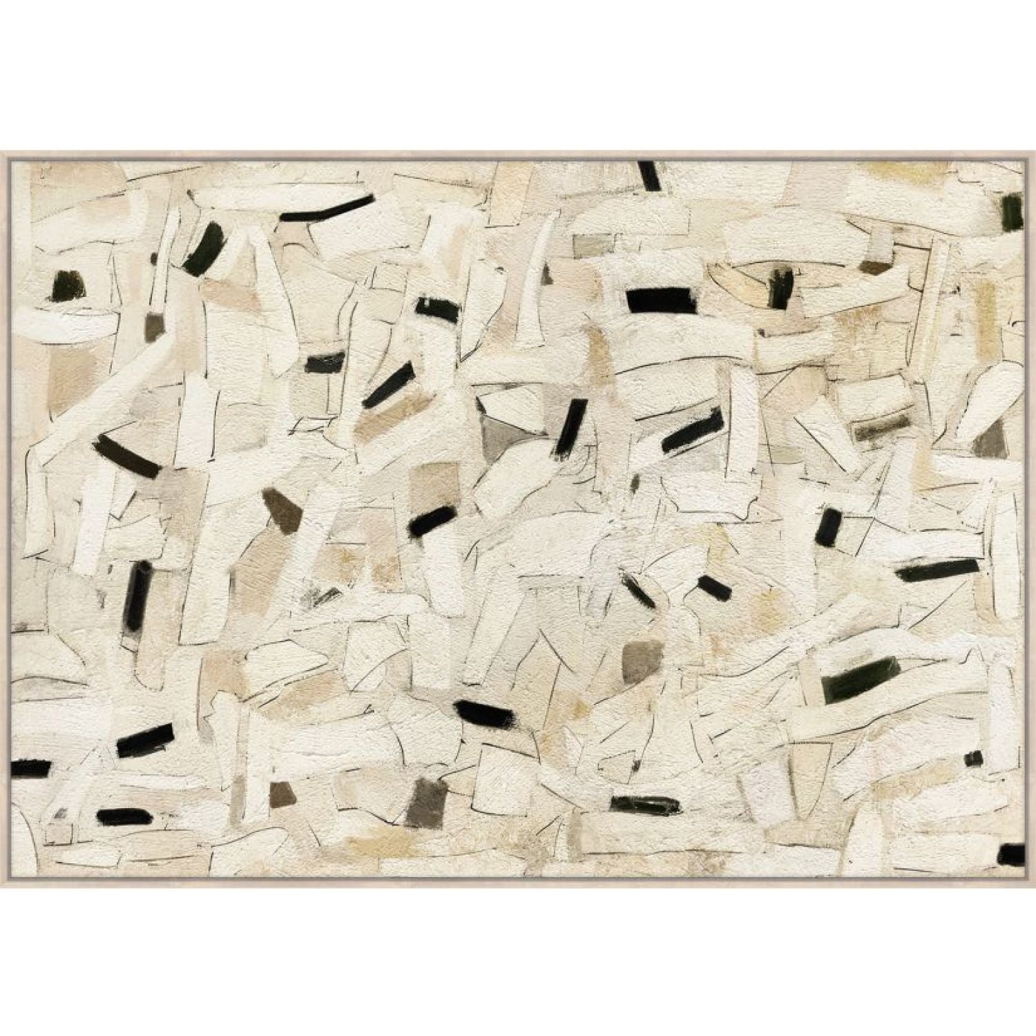 Elena Textured Framed Canvas - Wood Look