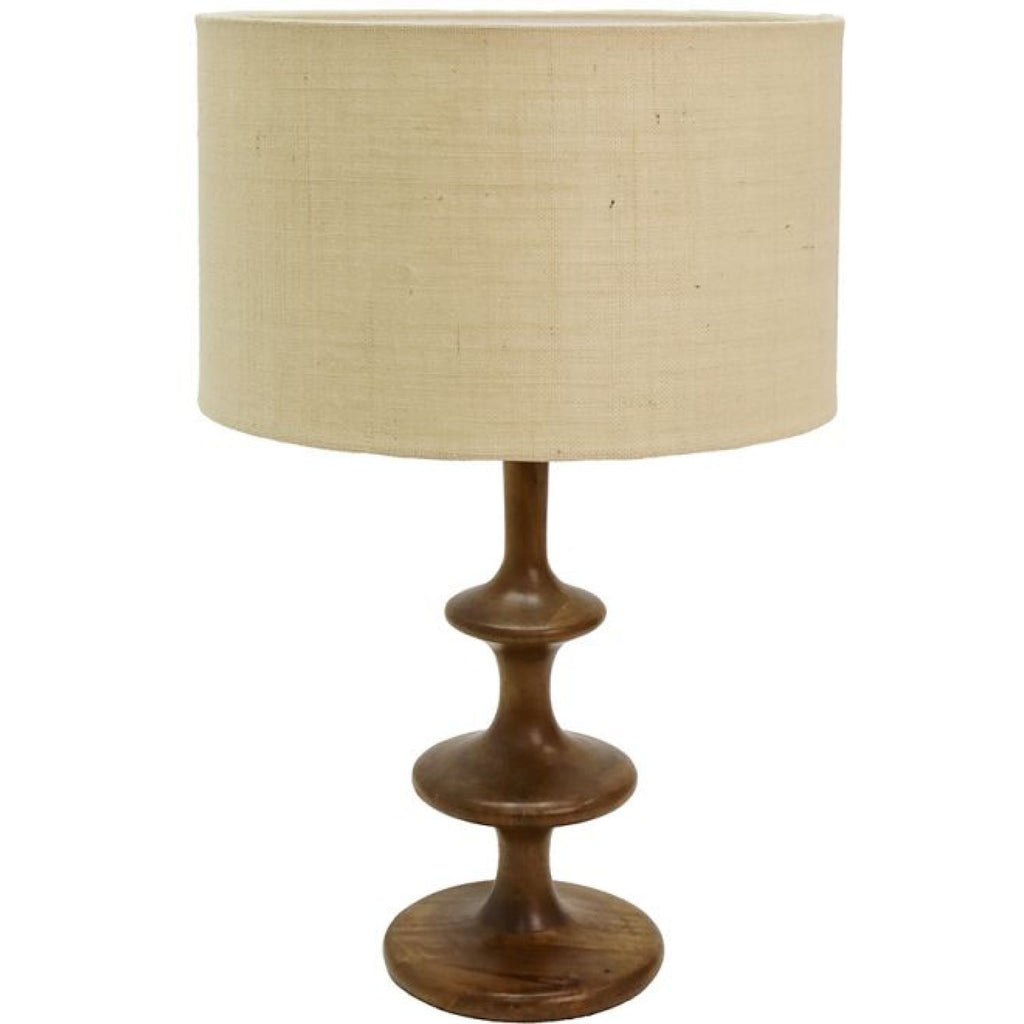 Zahli Wooden Table Lamp - Natural/jute Shade