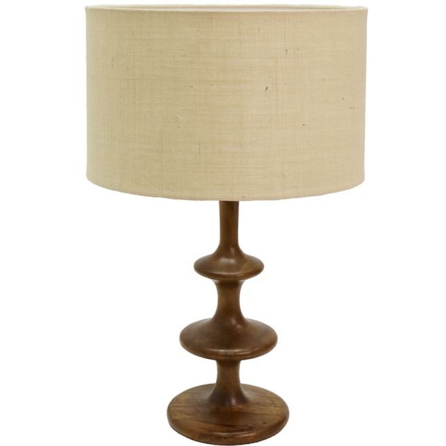 Zahli Wooden Table Lamp - Natural/jute Shade