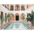 Bath House b Framed Canvas - Light Oak