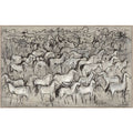 Horses Textured on Heavy Framed Canvas -